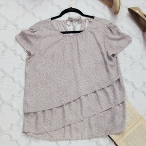 LC Lauren Conrad Layered Ruffle Flutter Blouse